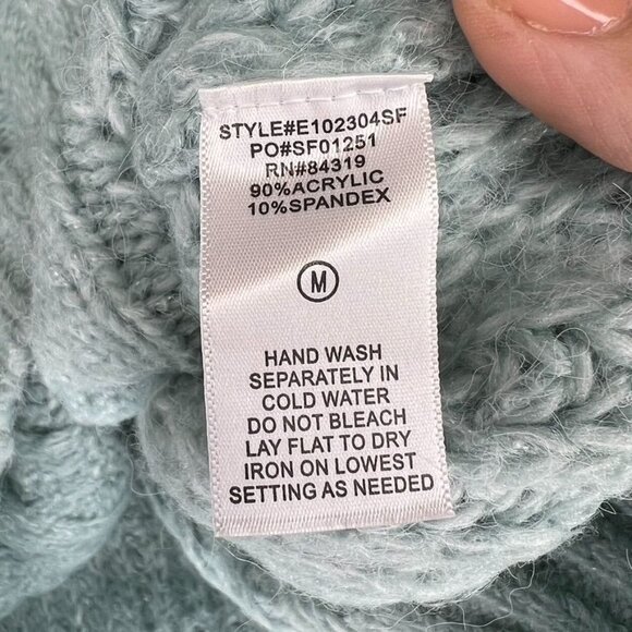 Womens Evolution By Cyrus Cable Knit Sweater Medium Balloon Sleeve, NWOT - Picture 2 of 6